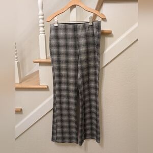 Anthropologie Maeve - Women's Black and White Plaid Kick Flare Pants - Size S